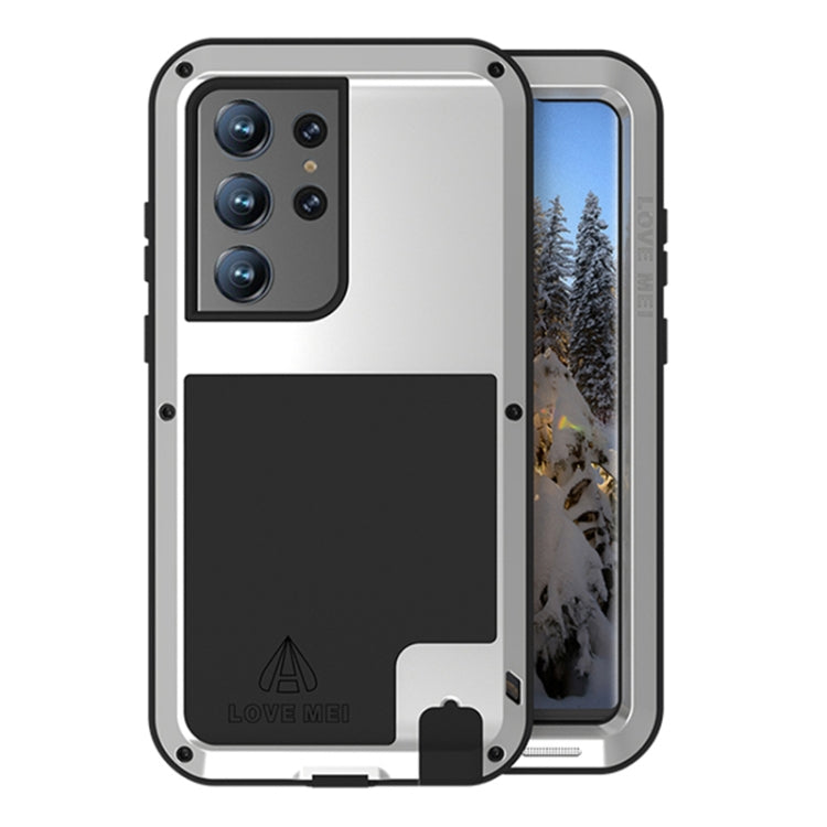 For Samsung Galaxy S23 Ultra 5G LOVE MEI Metal Shockproof Life Waterproof Dustproof Phone Case(Silver) - free shipping - PMC TechLife - Order now!