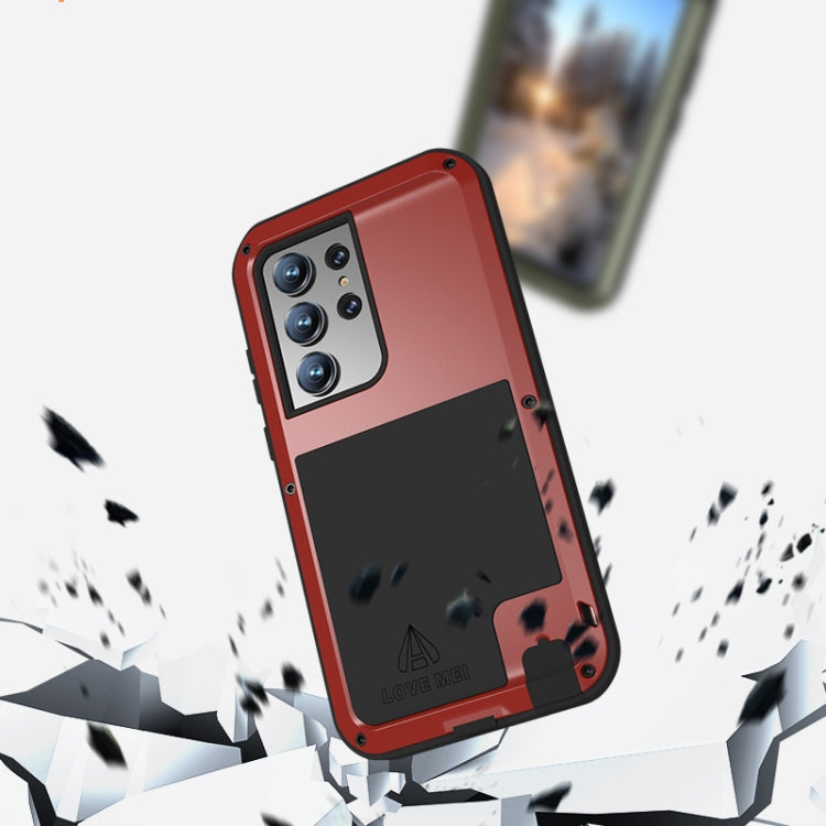 For Samsung Galaxy S23 Ultra 5G LOVE MEI Metal Shockproof Life Waterproof Dustproof Phone Case(Red) - free shipping - PMC TechLife - Order now!
