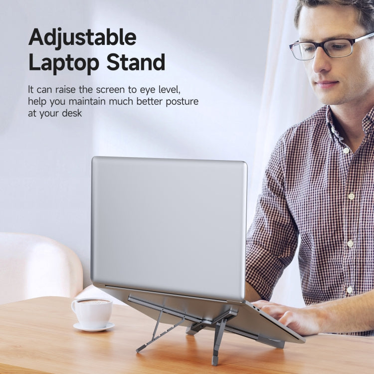 DUX DUCIS Foldable X-shaped Aluminum Laptop Stand(Lead Color) - MacBook Holder by DUX DUCIS | Online Shopping South Africa | PMC TechLife | Buy Now Pay Later Mobicred