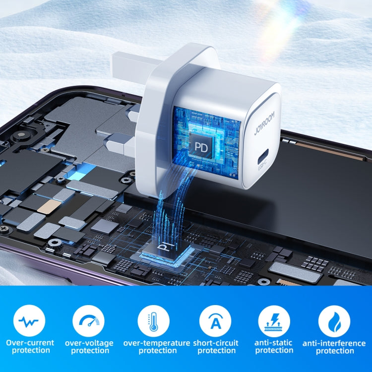 JOYROOM JR-TCF02 PD Type-C 20W Mini Charger, Plug:UK Plug(Black) - USB Charger by JOYROOM | Online Shopping South Africa | PMC TechLife | Buy Now Pay Later Mobicred