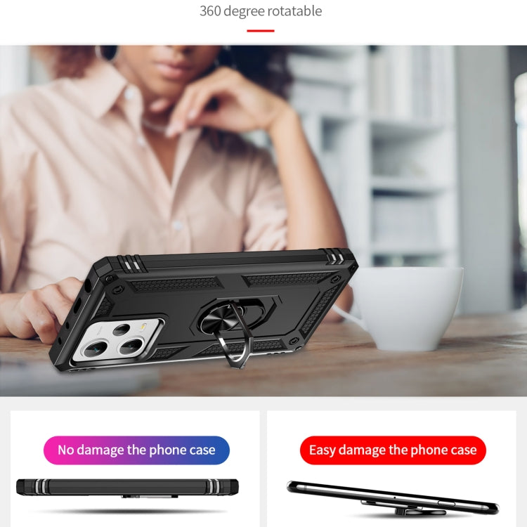 For Xiaomi Redmi Note 12 Pro+ Shockproof TPU + PC Phone Case with Holder(Black) - free shipping - PMC TechLife - Order now!