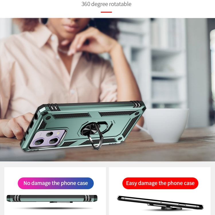 For Xiaomi Redmi Note 12 Pro 5G Shockproof TPU + PC Phone Case with Holder(Dark Green) - free shipping - PMC TechLife - Order now!