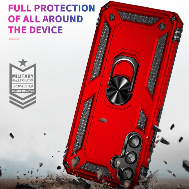 For Samsung Galaxy A34 Shockproof TPU + PC Phone Case with Holder(Red) - free shipping - PMC TechLife - Order now!
