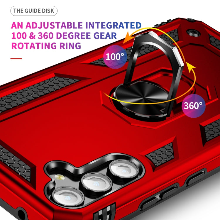 For Samsung Galaxy A34 Shockproof TPU + PC Phone Case with Holder(Red) - free shipping - PMC TechLife - Order now!