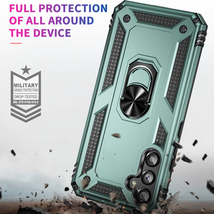 For Samsung Galaxy A34 Shockproof TPU + PC Phone Case with Holder(Dark Green) - free shipping - PMC TechLife - Order now!