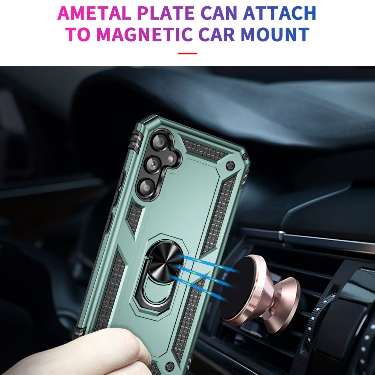 For Samsung Galaxy A34 Shockproof TPU + PC Phone Case with Holder(Dark Green) - free shipping - PMC TechLife - Order now!