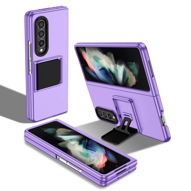For Samsung Galaxy Z Fold3 5G Three-dimensional Folding Holder PC Phone Case(Purple) - free shipping - PMC TechLife - Order now!
