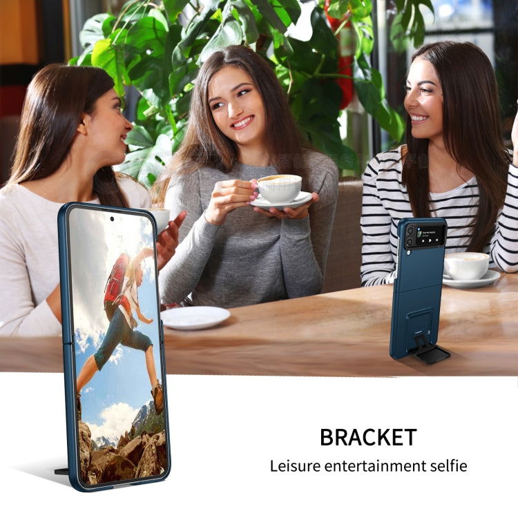 For Samsung Galaxy Z Flip3 5G Three-dimensional Folding Holder PC Phone Case(Blue) - free shipping - PMC TechLife - Order now!