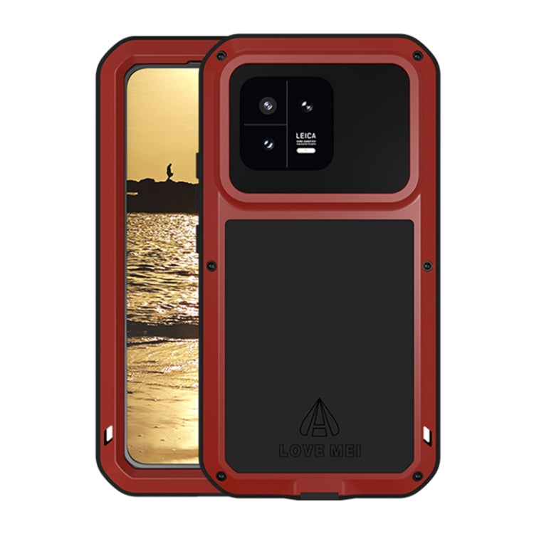 For Xiaomi 13 LOVE MEI Metal Shockproof Life Waterproof Dustproof Phone Case(Red) - free shipping - PMC TechLife - Order now!