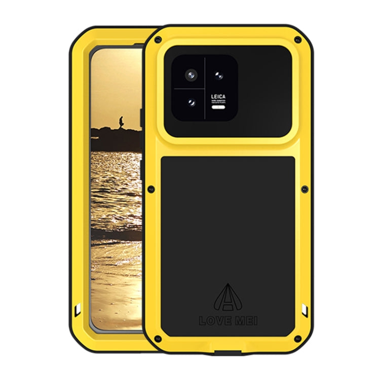 For Xiaomi 13 LOVE MEI Metal Shockproof Life Waterproof Dustproof Phone Case(Yellow) - free shipping - PMC TechLife - Order now!