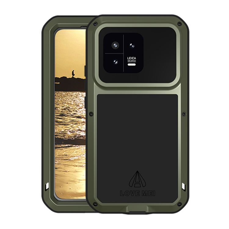 For Xiaomi 13 LOVE MEI Metal Shockproof Life Waterproof Dustproof Phone Case(Army Green) - free shipping - PMC TechLife - Order now!