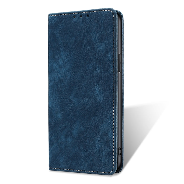 For Honor X8A RFID Anti-theft Brush Magnetic Leather Phone Case(Blue) - Honor Cases by PMC TechLife | Online Shopping South Africa | PMC TechLife | Buy Now Pay Later Mobicred