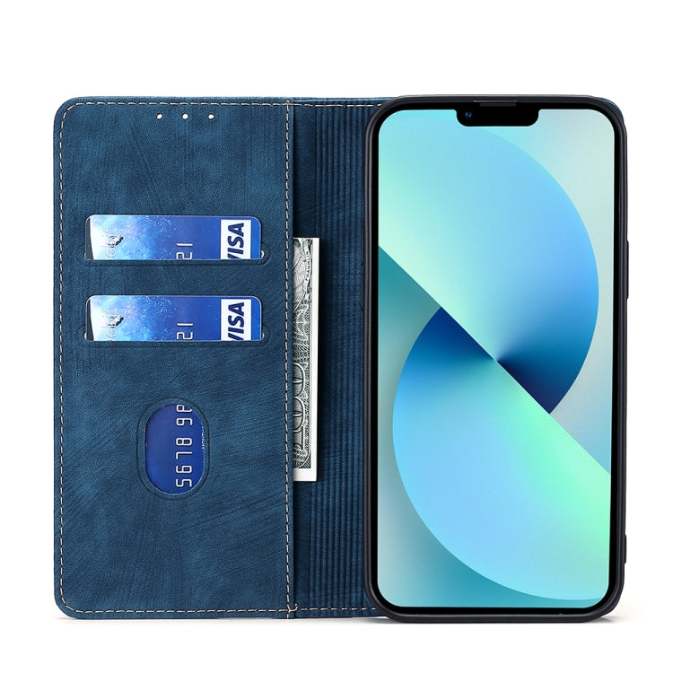 For Honor X8A RFID Anti-theft Brush Magnetic Leather Phone Case(Blue) - Honor Cases by PMC TechLife | Online Shopping South Africa | PMC TechLife | Buy Now Pay Later Mobicred