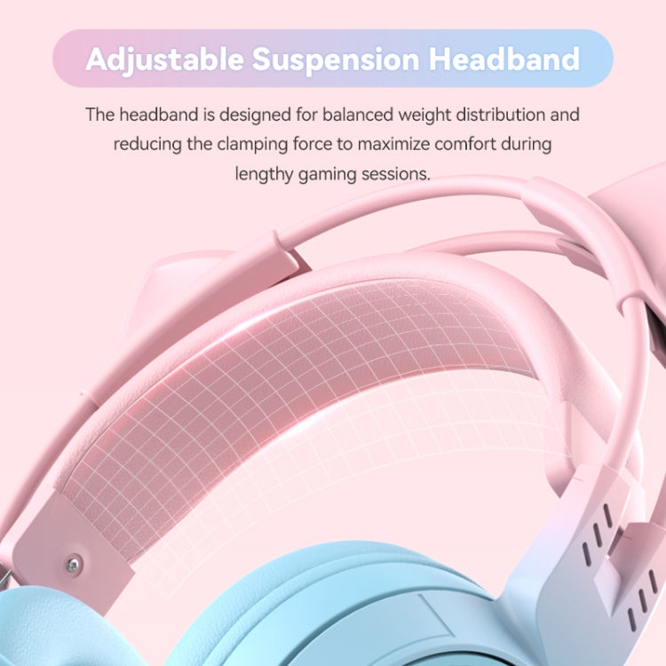 T25 RGB Stereo Cat Ear Bluetooth Wireless Headphones with Detachable Microphone(Purple) - Headset & Headphone by PMC TechLife | Online Shopping South Africa | PMC TechLife