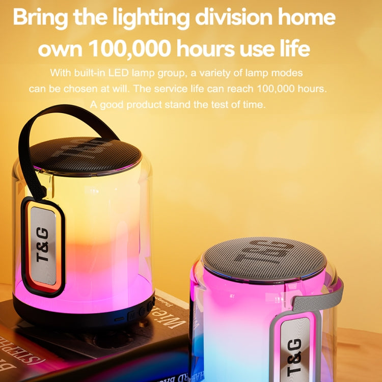 T&G TG376 360 Degree Full Screen LED Light RGB Multicolor Wireless Bluetooth Speaker Subwoofer(Blue) - free shipping - PMC TechLife - Order now!