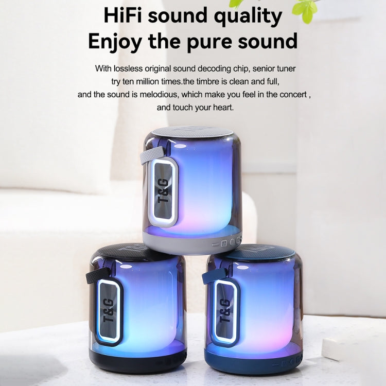 T&G TG376 360 Degree Full Screen LED Light RGB Multicolor Wireless Bluetooth Speaker Subwoofer(Blue) - free shipping - PMC TechLife - Order now!
