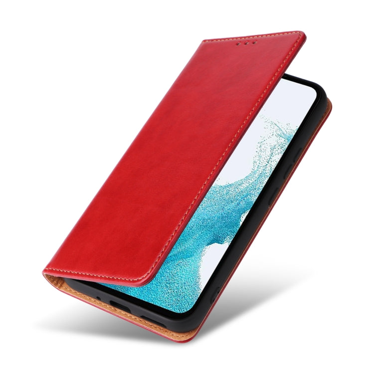 For Samsung Galaxy A54 5G Fierre Shann PU Genuine Leather Texture Leather Phone Case(Red) - free shipping - PMC TechLife - Order now!