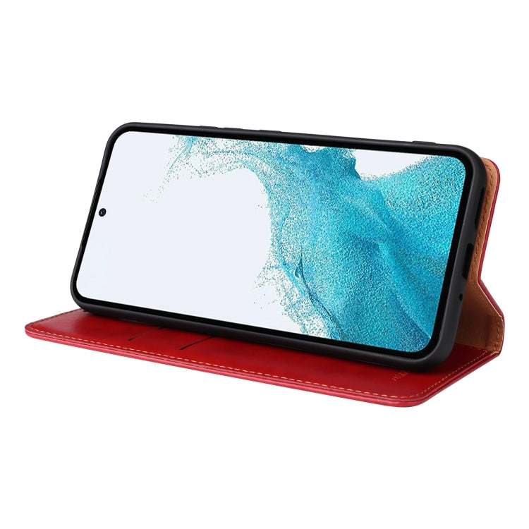 For Samsung Galaxy A54 5G Fierre Shann PU Genuine Leather Texture Leather Phone Case(Red) - free shipping - PMC TechLife - Order now!