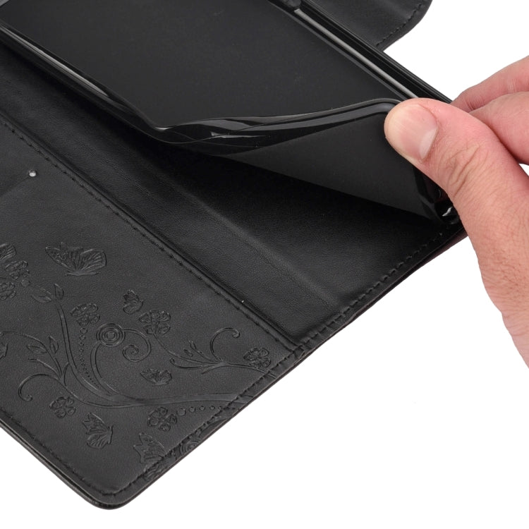 For Xiaomi Redmi Note 12 5G Global / Poco X5 5G Butterfly Flower Pattern Leather Phone Case(Black) - free shipping - PMC TechLife - Order now!