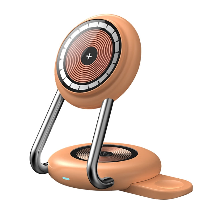 N21 15W 3 in 1 Transparent Magnetic Wireless Charger(Orange) -  by PMC TechLife | Online Shopping South Africa | PMC TechLife