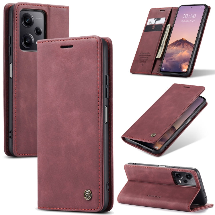 For Xiaomi Redmi Note 12 Pro+ 5G CaseMe 013 Multifunctional Horizontal Flip Leather Phone Case(Wine Red) - free shipping - PMC TechLife - Order now!