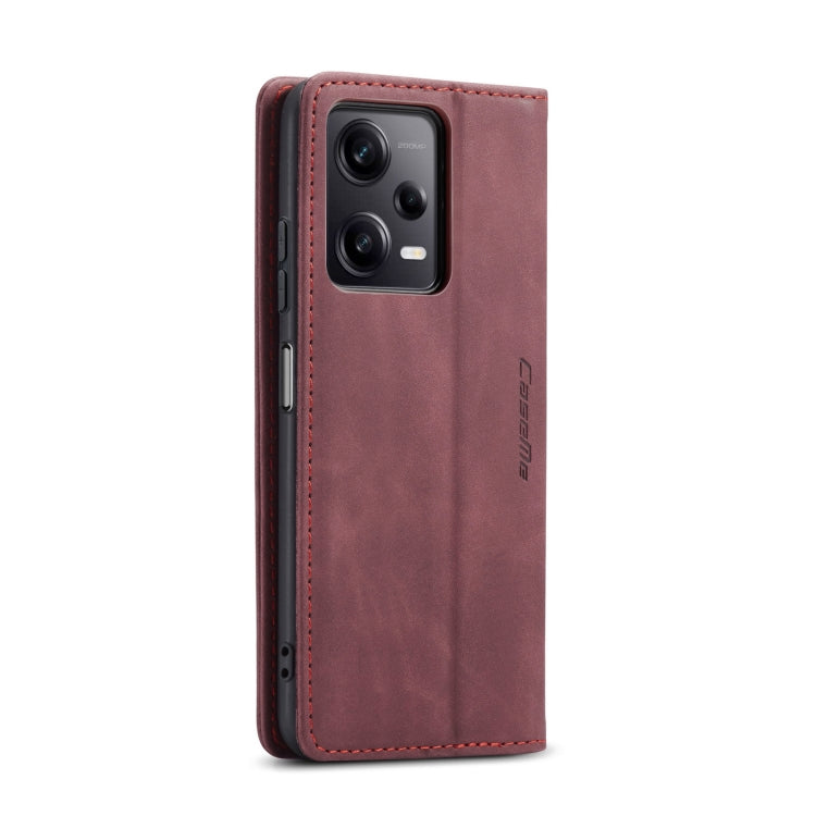 For Xiaomi Redmi Note 12 Pro+ 5G CaseMe 013 Multifunctional Horizontal Flip Leather Phone Case(Wine Red) - free shipping - PMC TechLife - Order now!
