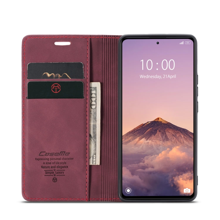 For Xiaomi Redmi Note 12 Pro+ 5G CaseMe 013 Multifunctional Horizontal Flip Leather Phone Case(Wine Red) - free shipping - PMC TechLife - Order now!