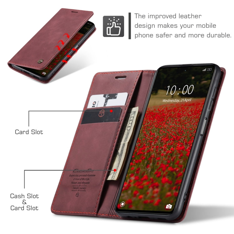 For Xiaomi Redmi Note 12 Pro+ 5G CaseMe 013 Multifunctional Horizontal Flip Leather Phone Case(Wine Red) - free shipping - PMC TechLife - Order now!