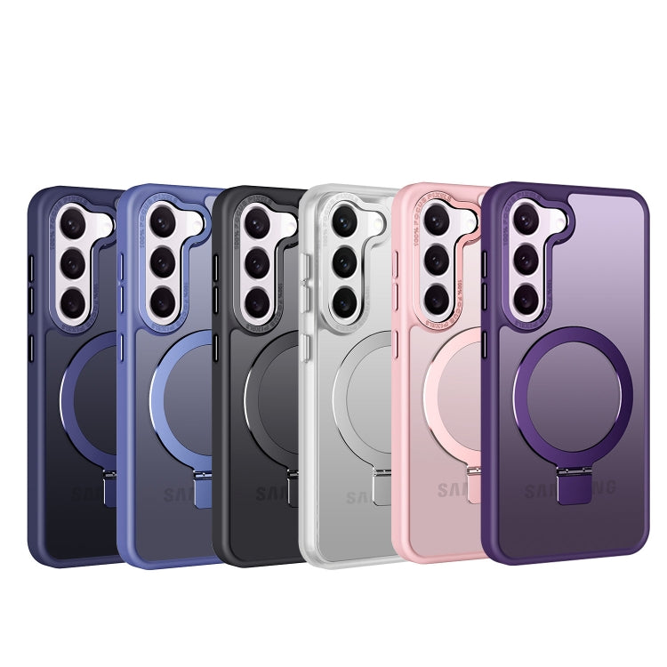 For Samsung Galaxy S23 5G Skin Feel MagSafe Magnetic Holder Phone Case(Purple) - Galaxy S23 5G Cases by PMC TechLife | Online Shopping South Africa | PMC TechLife