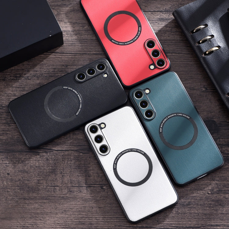 For Samsung Galaxy S23 5G Cloth Texture PU MagSafe Magnetic Phone Case(Black) - Galaxy S23 5G Cases by PMC TechLife | Online Shopping South Africa | PMC TechLife