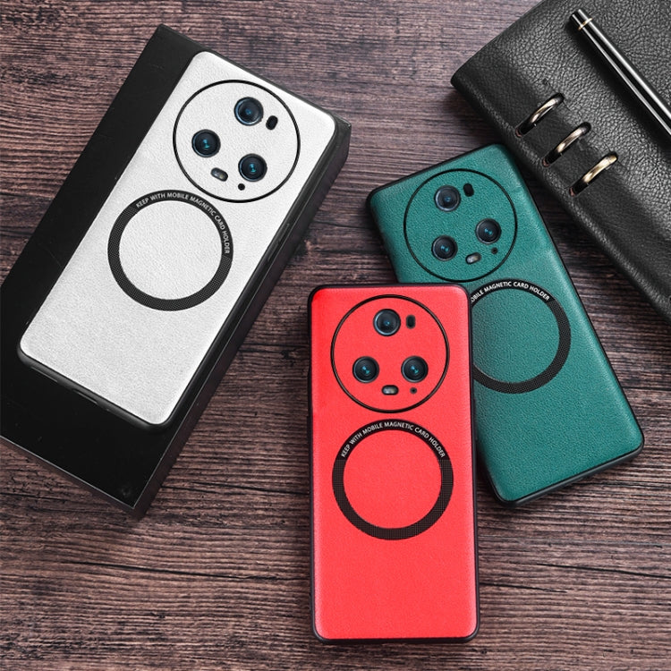 For Honor Magic5 Pro Cloth Texture PU MagSafe Magnetic Phone Case(White) - free shipping - PMC TechLife - Order now!