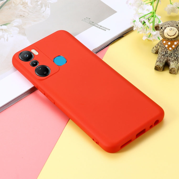 For Infinix Hot 20i X665E Pure Color Liquid Silicone Shockproof Phone Case(Red) - free shipping - PMC TechLife - Order now!
