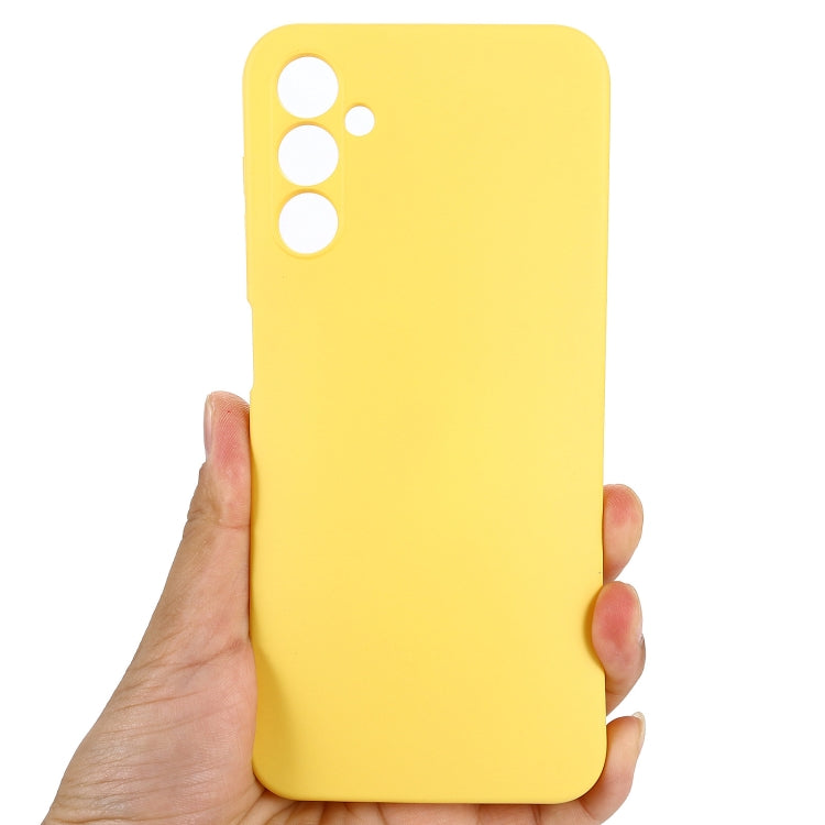 For Samsung Galaxy A14 4G Pure Color Liquid Silicone Shockproof Phone Case(Yellow) - free shipping - PMC TechLife - Order now!