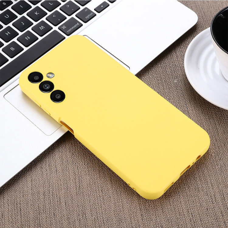 For Samsung Galaxy A14 4G Pure Color Liquid Silicone Shockproof Phone Case(Yellow) - free shipping - PMC TechLife - Order now!