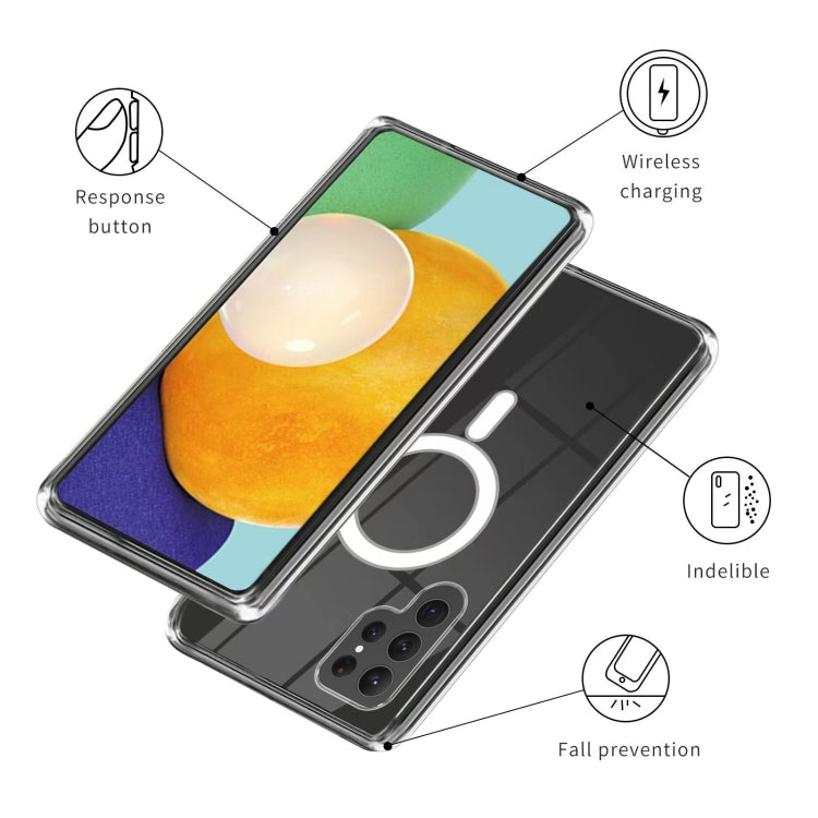 For Samsung Galaxy S23 Ultra 5G MagSafe Magnetic Acrylic TPU Phone Case(Transparent) - Galaxy S23 Ultra 5G Cases by PMC TechLife | Online Shopping South Africa | PMC TechLife