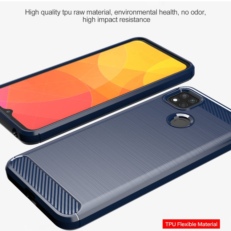 For Xiaomi Redmi 9C NFC Brushed Texture Carbon Fiber TPU Phone Case(Blue) - free shipping - PMC TechLife - Order now!