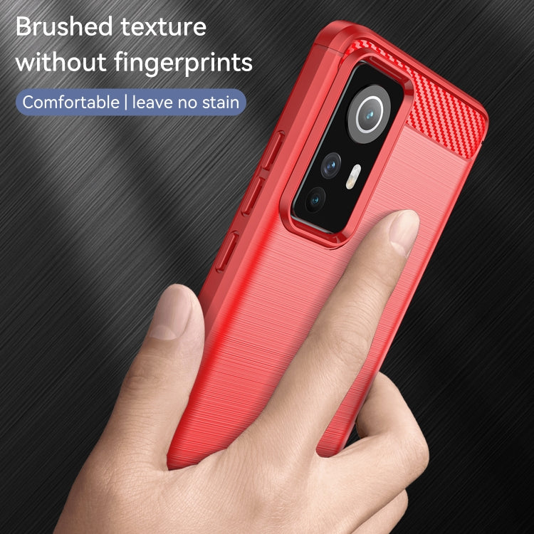 For Xiaomi Redmi 12S Brushed Texture Carbon Fiber TPU Phone Case(Red) - free shipping - PMC TechLife - Order now!