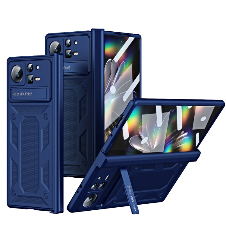 For Xiaomi Mix Fold 2 Hinge All-inclusive Magnetic Phone Case with Stand(Blue) - Xiaomi Cases by PMC TechLife | Online Shopping South Africa | PMC TechLife