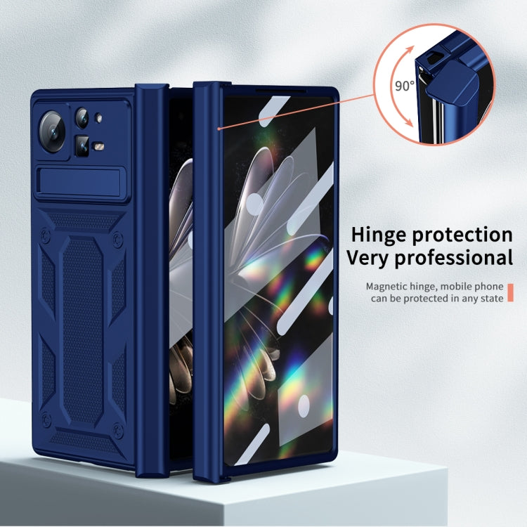 For Xiaomi Mix Fold 2 Hinge All-inclusive Magnetic Phone Case with Stand(Blue) - Xiaomi Cases by PMC TechLife | Online Shopping South Africa | PMC TechLife