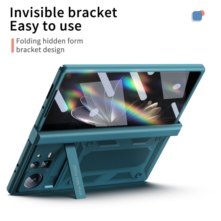 For Xiaomi Mix Fold 2 Hinge All-inclusive Magnetic Phone Case with Stand(Green) - Xiaomi Cases by PMC TechLife | Online Shopping South Africa | PMC TechLife