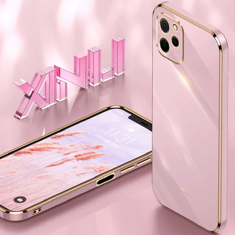 For Huawei nova Y61 XINLI Straight Edge 6D Electroplate TPU Phone Case(White) - Huawei Cases by XINLI | Online Shopping South Africa | PMC TechLife | Buy Now Pay Later Mobicred