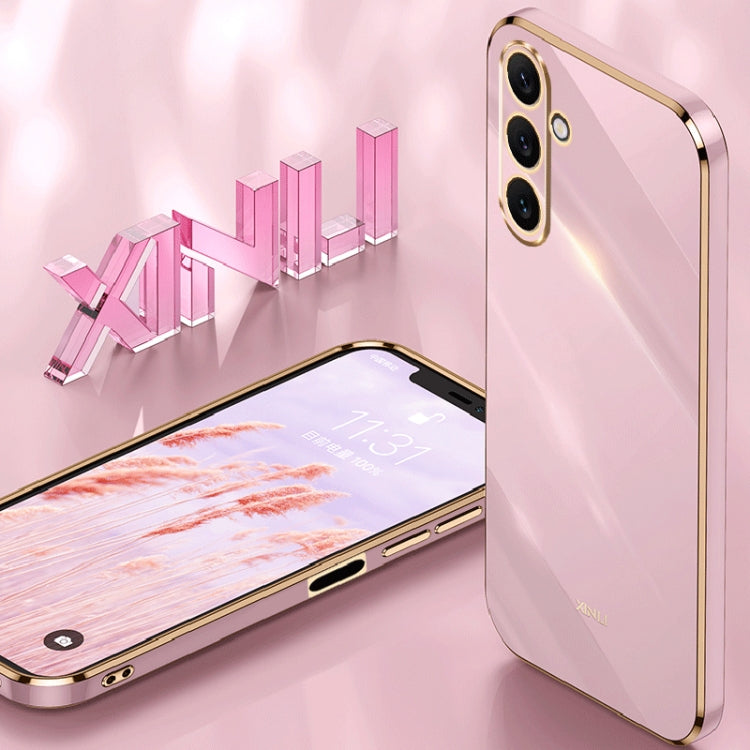 For Samsung Galaxy A24 4G XINLI Straight Edge 6D Electroplate TPU Phone Case(Cherry Purple) - free shipping - PMC TechLife - Order now!