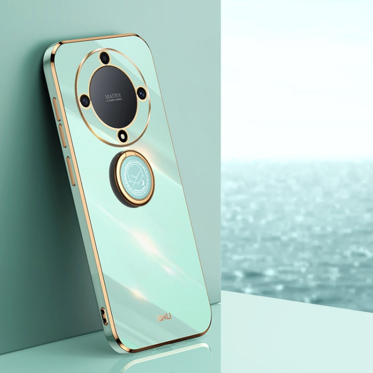 For Honor X9a 5G XINLI Straight Edge 6D Electroplate TPU Phone Case with Ring Holder(Mint Green) - free shipping - PMC TechLife - Order now!