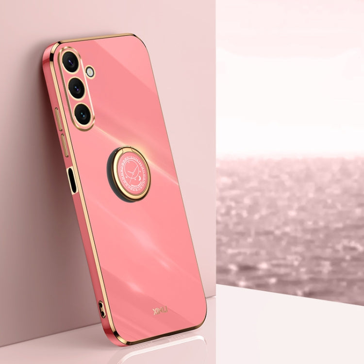 For Samsung Galaxy A24 4G XINLI Straight Edge 6D Electroplate TPU Phone Case with Ring Holder(Hawthorn Red) - free shipping - PMC TechLife - Order now!