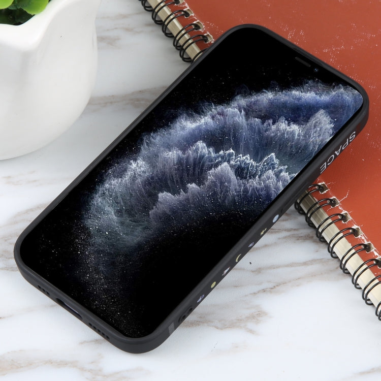 For iPhone 11 Pro Max Astronaut Pattern Silicone Straight Edge Phone Case(Planet Landing-Black) - free shipping - PMC TechLife - Order now!