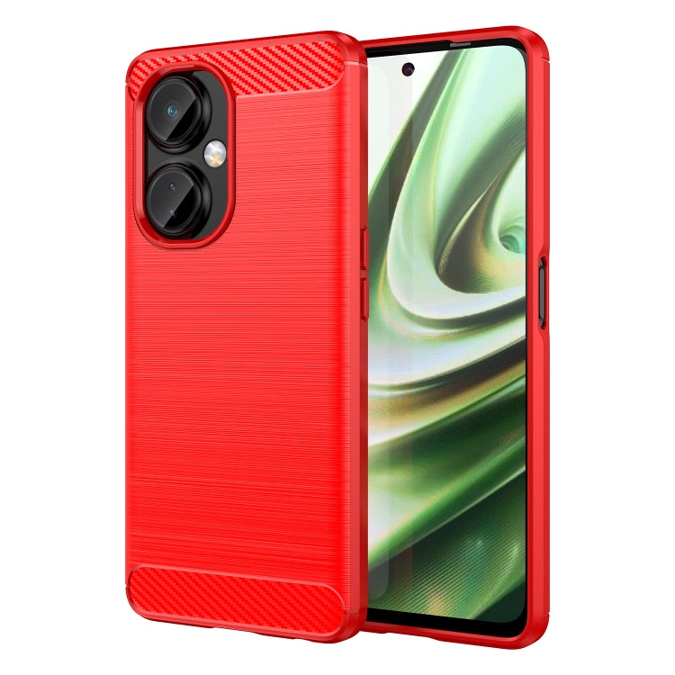 For OnePlus Nord CE 3 Brushed Texture Carbon Fiber TPU Phone Case(Red) - free shipping - PMC TechLife - Order now!