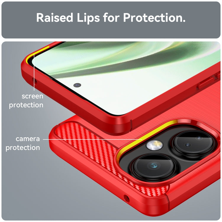 For OnePlus Nord CE 3 Brushed Texture Carbon Fiber TPU Phone Case(Red) - free shipping - PMC TechLife - Order now!