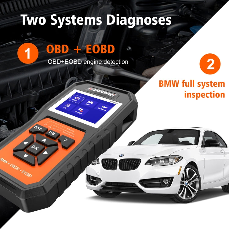 For BMW KONNWE KW480 2.8 inch Color Screen OBD2 Car Fault Detector - free shipping - PMC TechLife - Order now!