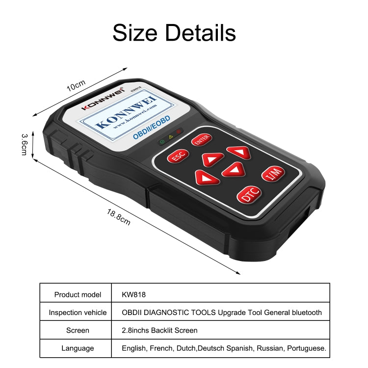 KONNWE KW818 Car OBD2 Bluetooth Fault Detector Diagnostic Tools - free shipping - PMC TechLife - Order now!