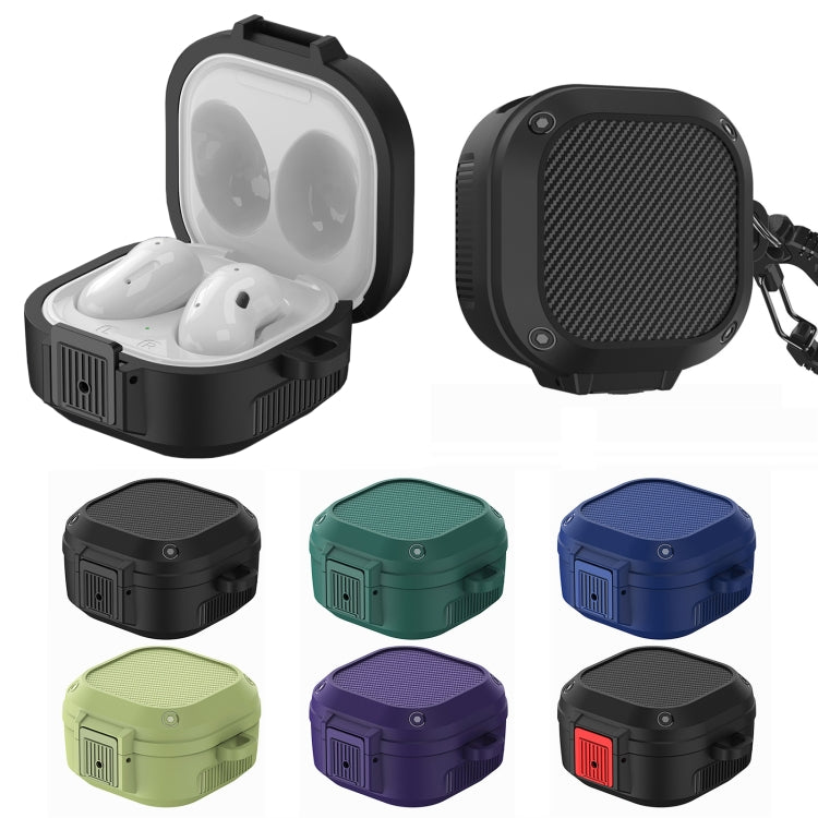 Wireless Earphones Silicone Case with Switch & Carabiner for Samsung Galaxy Buds Live / Buds2 / Buds Pro / Buds2 Pro(Dark Blue) - free shipping - PMC TechLife - Order now!